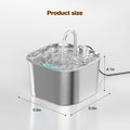 2025 New 2.2L Stainless Steel Cat Water Fountain Pet Water Dispenser Cat Water Dispenser Dual Drinking Cat Feeder