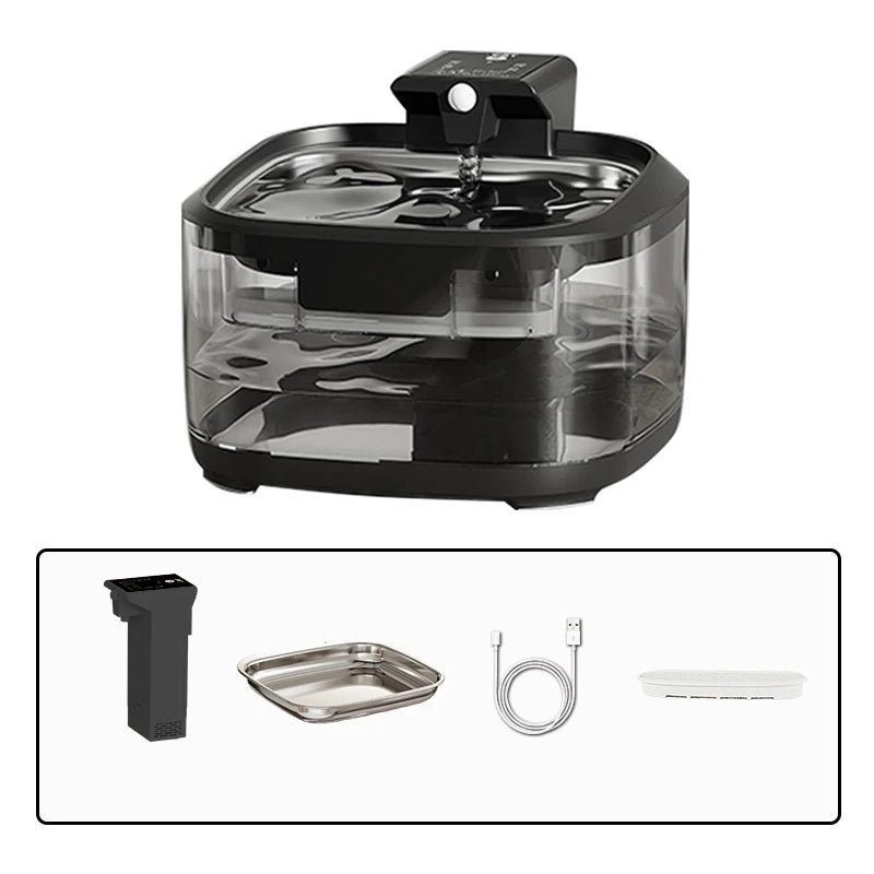 OEM 4.5L 5000mah Rechargeable Wireless Eco-Friendly Plastic & Stainless Steel Cat Water Fountain Sensor Automatic Pet Dispenser