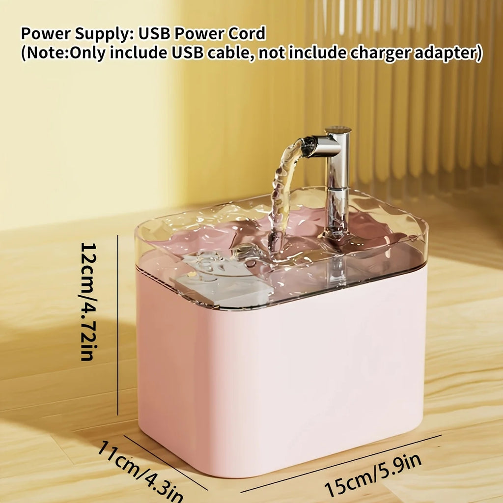 1.5L Modern Solid Plastic Automatic Cat Water Fountain with Continuous Flow Self-Filling Smart Pet Water Dispenser