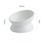 Elevated Cat Food Bowl 5 Oz Ceramic Raised and Tilted Water Bowl Anti Vomiting and Protect Pets' Spines Dishes for Small Dog Cat