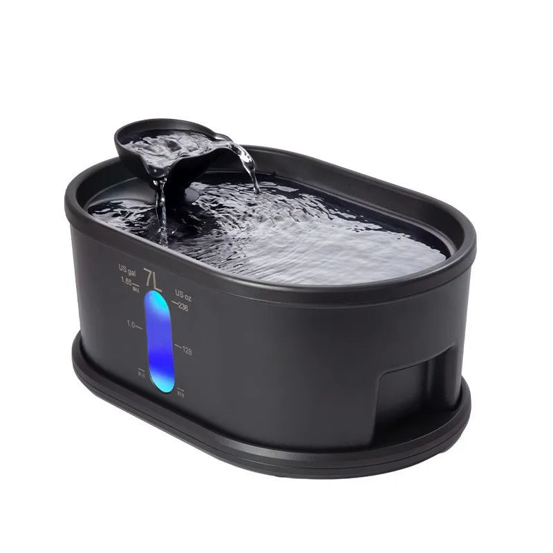 7L Ultra-Quiet Dog Water Fountain for Large Dogs with 4 Pack Filters 5 Layer Filtration Smart LED Pump Ideal for Multi Pets