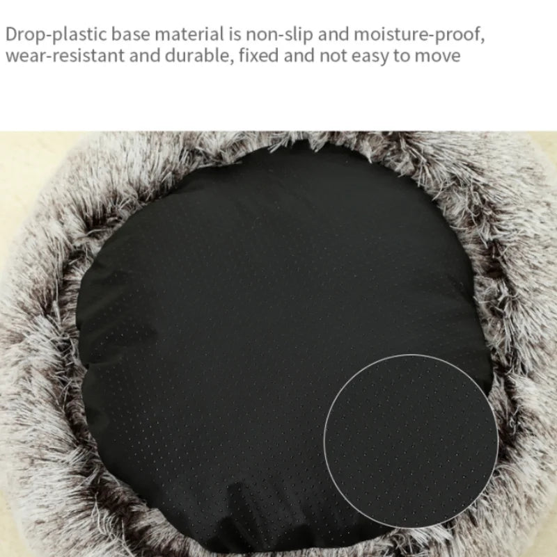 50CM Winter Cat Bed Warm Cat Mat Round Long Plush Sofa Soft Sleeping Cushion Pet Basket Bed for Cat Nest Pet Bed Drop Shipping