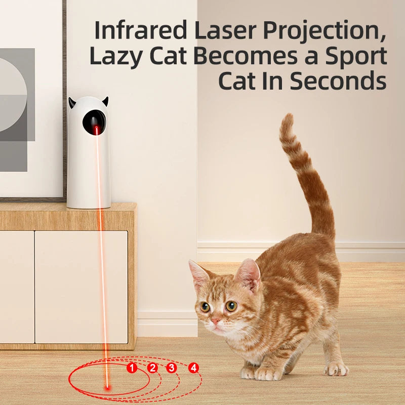 Automatic Eco-Friendly Plastic Cat Toys Interactive Smart Teasing Pet LED Laser Indoor Toy Accessories Handheld Electronic