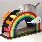 Petree Rainbow Cat Scratcher Post Corrugated Paper Sisal Climbing Frame Home Furniture Cat Toys Tree