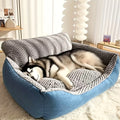 Luxury Extra-Large Dog Bed Plush Pet Sofa with High Backrest Solid Pattern All-Season Comfort Easy-Clean Cover for Large Dogs