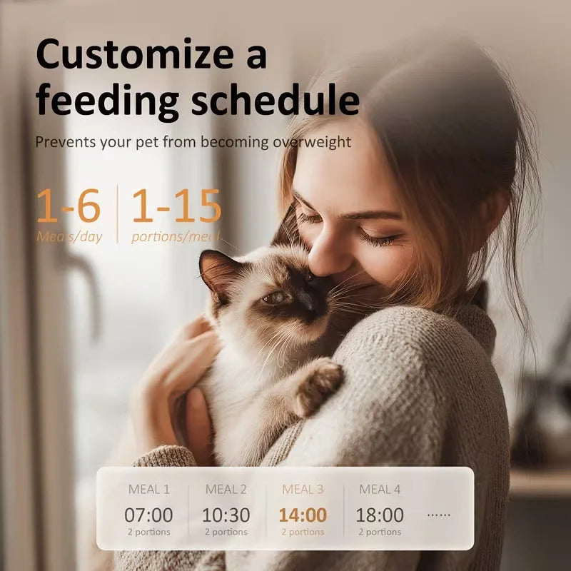 4L/135oz Automatic Pet Feeder for Cats Timed and Quantitative Intelligent Pet Food Dispenser WIFI Remote Control Feeding Machine