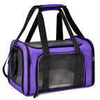 Eco-Friendly Oxford Solid Pattern Zipper Closure Airline Approved Small Dog Carrier Soft Sided Collapsible Puppy Dog Travel Bag