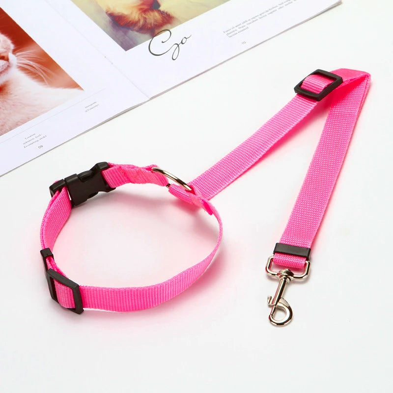 Adjustable Pet Car Seat Belt Nylon Lead Dog Leash Custom Backseat Safety Belt OEM Designer Dog Harness Collar Pet Accessories