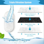 12pcs Pet Water Dispenser Filters for 3.2L//2L Stainless Steel Cat Water Fountain Replacement Filter with Resin Activated Carbon
