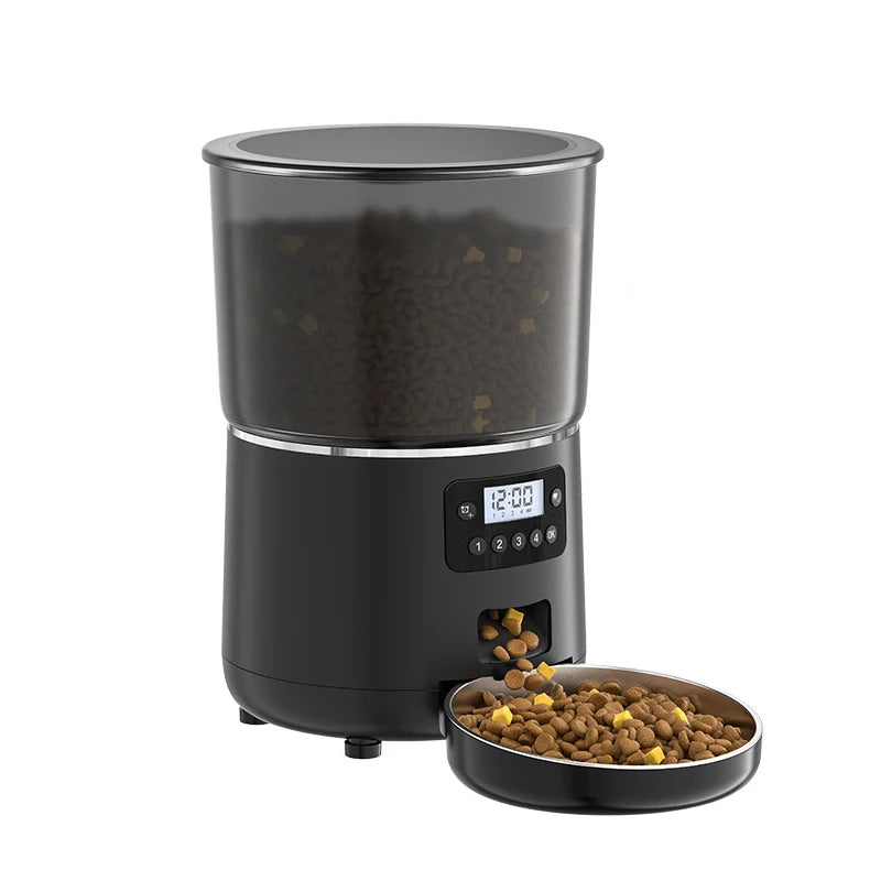 4L Automatic Cat Feeder Timed Food Dispenser Portable for Cats Patented Anti-Cockroach Design Easy Clean Ultra Quiet Pet Feeder