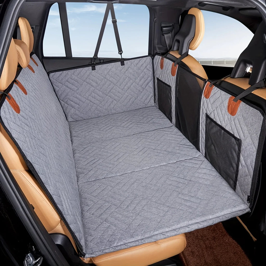Heavy Duty Pet Car Seat Cover Car Travel Bed for Dogs Gray Car Seat Cushion for Dogs Dog Travel Hammock for Car Christmas Gift