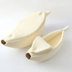 Banana Shape Cat Bed House Mat Warm Durable Portable Winter Coral Fleece Removable Cover Cat Supplies