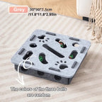 Interactive Construction Site Cat Fun Box Durable Felt Puzzle Game with Paw Prints Simple Style for Indoor Cats