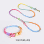 Large Medium Small Dog Products Personalized Pet Bow Tie Color Gradient Collar Metal Buckle Alloy D-Hook Polyester Cotton