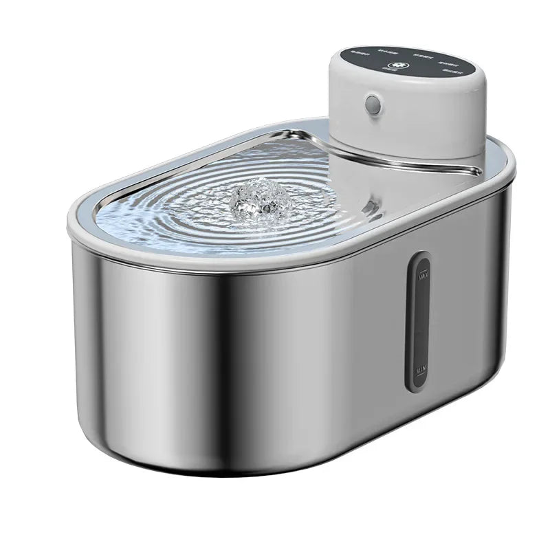 3L/101oz Customizable Stainless Steel Cat Fountain Food Grade Pet Water Dispenser Manufacturer ODM OEM 3000mah Cat Fountain