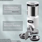 4.5L Smart Pet Feeder APP Control Automatic Pet Feeder Dispenser 304 Stainless Steel With Recording Timing Pet Feeding Bowl