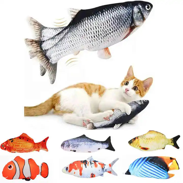 Electric Pet Dancing Fish Cat Toy Fish USB Charging Toy Cat Interactive Floppy Flopping Cat Kicker Catnip Toys