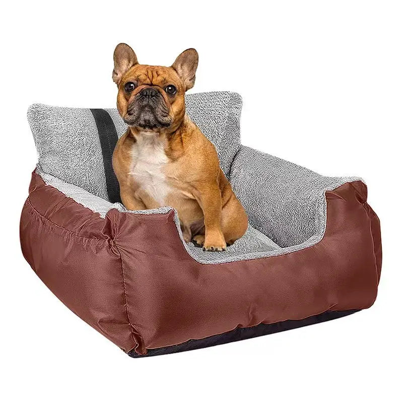 Dog Car Seat for Small Dogs Detachable and Washable Soft Dog Booster Seats with Storage Pockets Leash Pet Car Travel Carrier Bed