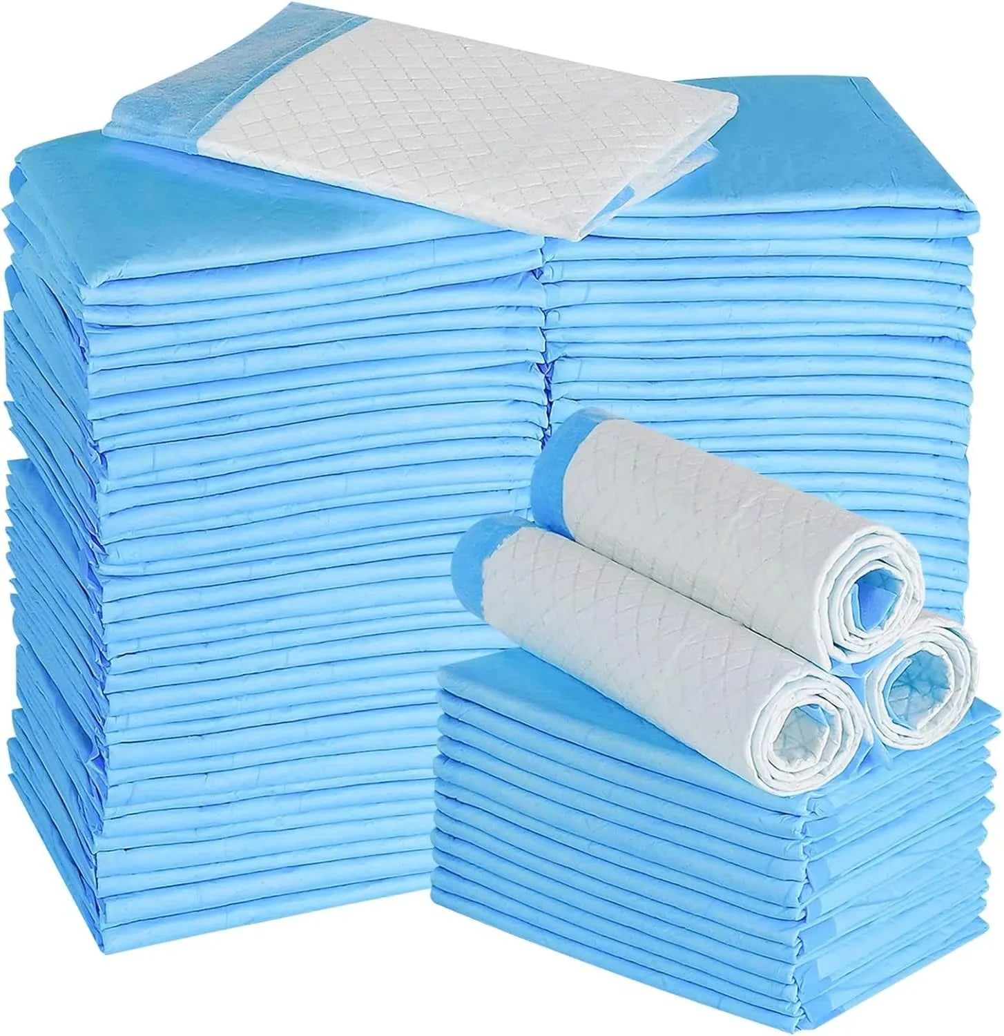 100pcs Disposable Puppy Training Pads Pee for Dogs Cats Rabbits Guinea Pigs Waterproof with Automatic Cat Litter Box Poop Bags