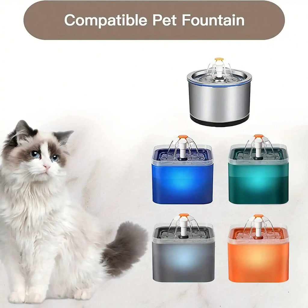 8 Pack 84oz Cat Dog Fountain Filter Activated Carbon Replacement for Stainless Steel Pet Drinking Pet Bowls & Feeders