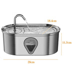 304 Stainless Steel Automatic Cat Water Fountain with Charging Power Pet Dog Drinking Dispenser Filter for Cats and Dogs