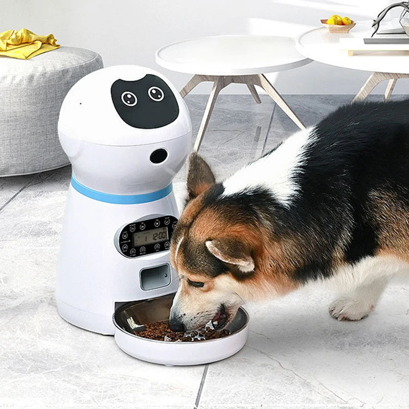 3.5L Smart Pet Feeder Voice Record Stainless Steel LCD Screen Timer for Dog Food Bowl Automatic Cat Food Dispenser Pet Supplies