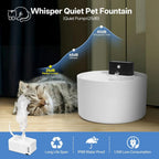 2.2L Ceramic Cat Water Fountain Wireless Sensor Rechargeable Battery Operated 4000mAh Quiet Drinking Fountain for Cats and Dogs