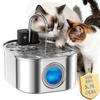 3.2L Motion Sensor Automatic Cat Fountain USB Rechargeable Battery Dual Power Indoor Wireless Pet Fountain Stainless Steel