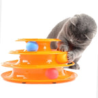 3-Level Interactive Plastic Cat Toy Pet Training Roller Amusement Plate Balls Puzzle Mental Physical Exercise Sustainable