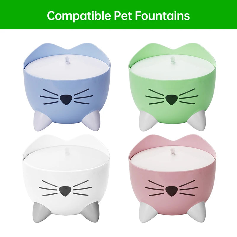 12pcs Pet Water Drinking Fountain Replacement Filters for Pixi Dog Water Dispenser Cat Fountain Activated Carbon Filters