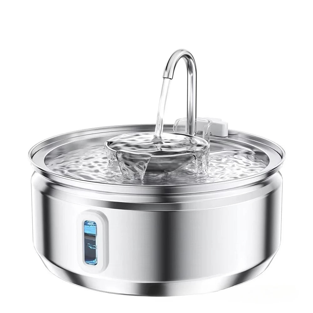Hot Selling Custom 3.2/4L Stainless Steel Pet Water Dispenser with Water Level Wholesale Cat Water Fountain Manufacturer OEM ODM