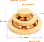 Modern Fashion Interactive Cat Toy Double Layer Wooden Track Balls Turntable Funny Roller for Kitty Cat Supplies