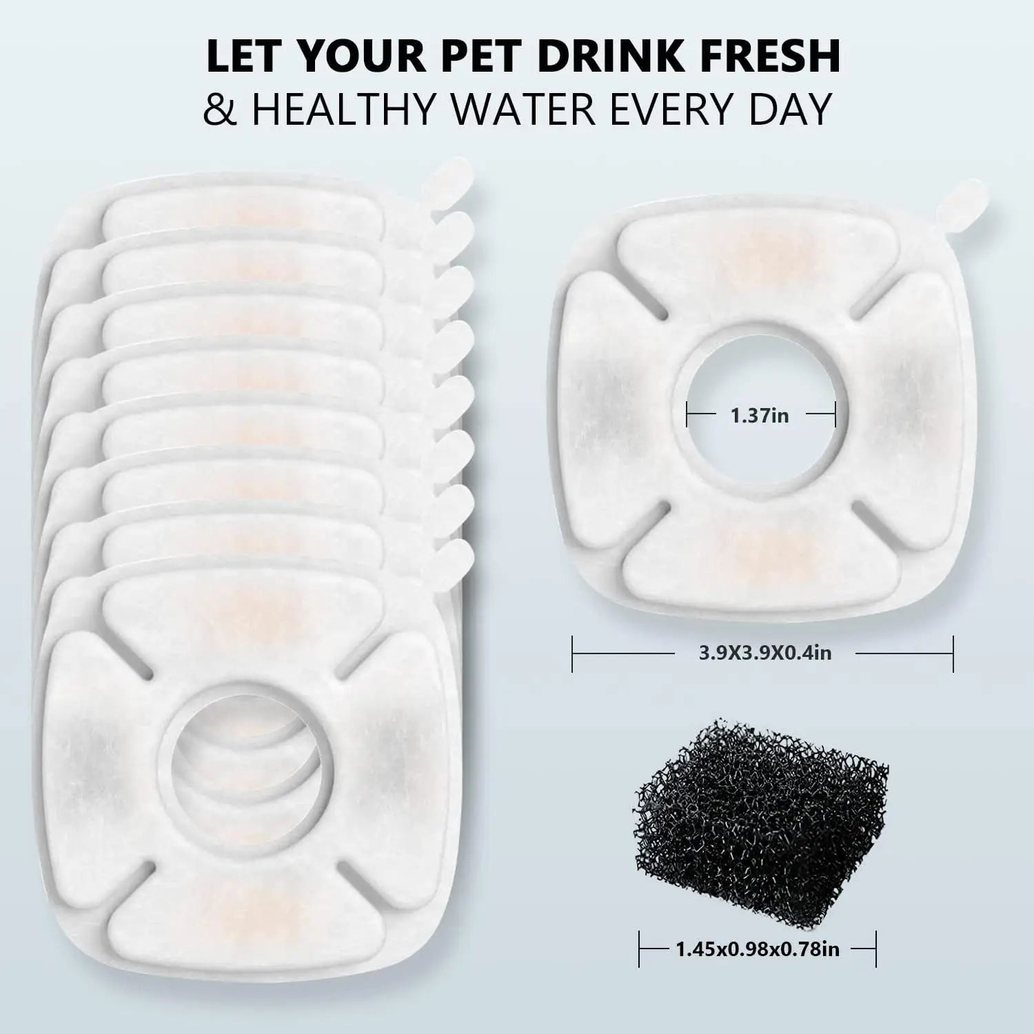 8Pack Pet Water Fountain Filter Replacement Filter Filtration System Replacement Filter Sponges for Automatic Cat Fountain