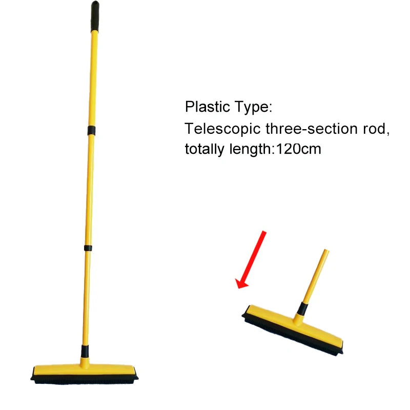 Adjustable Rubber Pet Hair Removal Broom Brush Dust Scraper Carpet Sweeper Wash Mop Telescopic Window Car Floor Cleaner