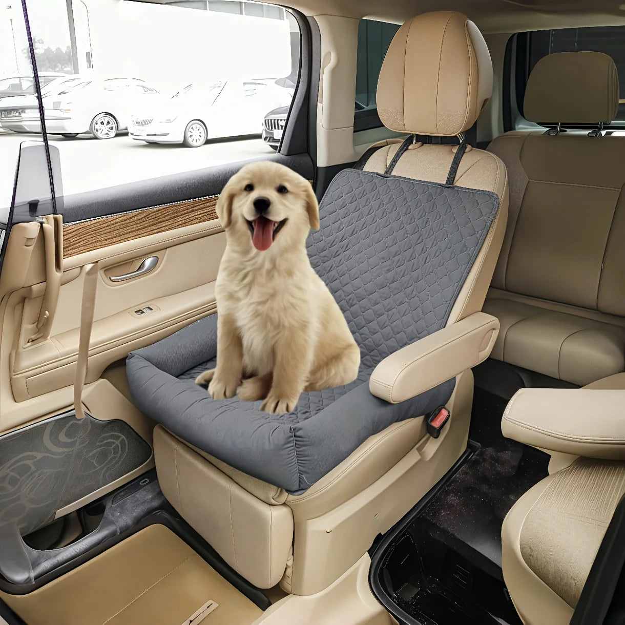 Removable and Washable Pet Bed for Cars and Non-Slip Suitable for Dogs All Sizes Designed for Use in the Front Seat