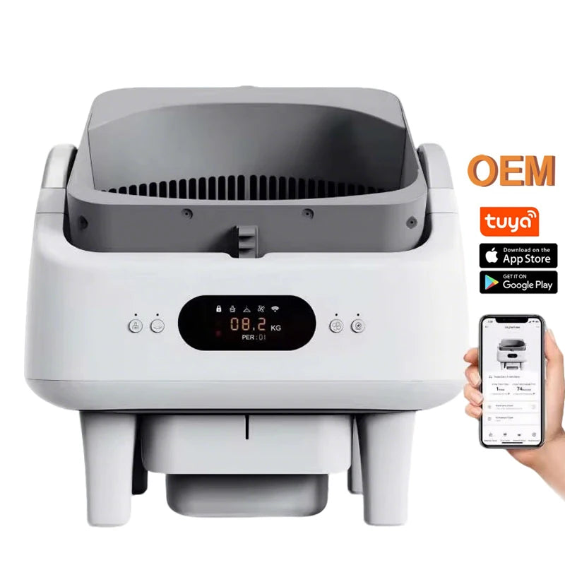 2025 New Open Top Design Automatic Cat Litter Box WiFi APP OEM Electric Pet Toilet Self Cleaning Smart Cat Toilet for Cats