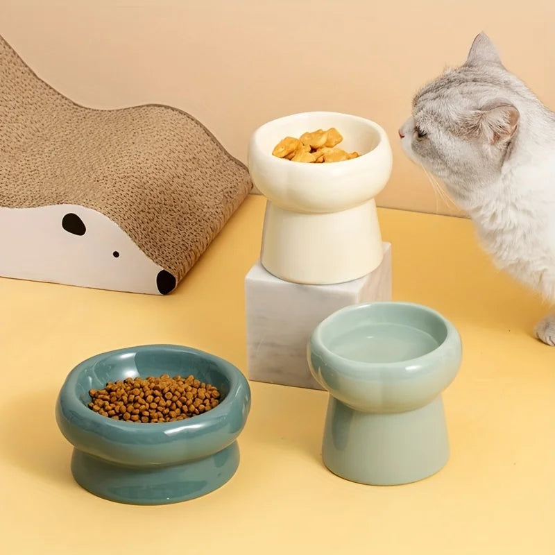Elevated Ceramic Pet Bowls Keep Your Dog or Cat Hydrated and Well-Fed Neck Protection Cat Food Bowls