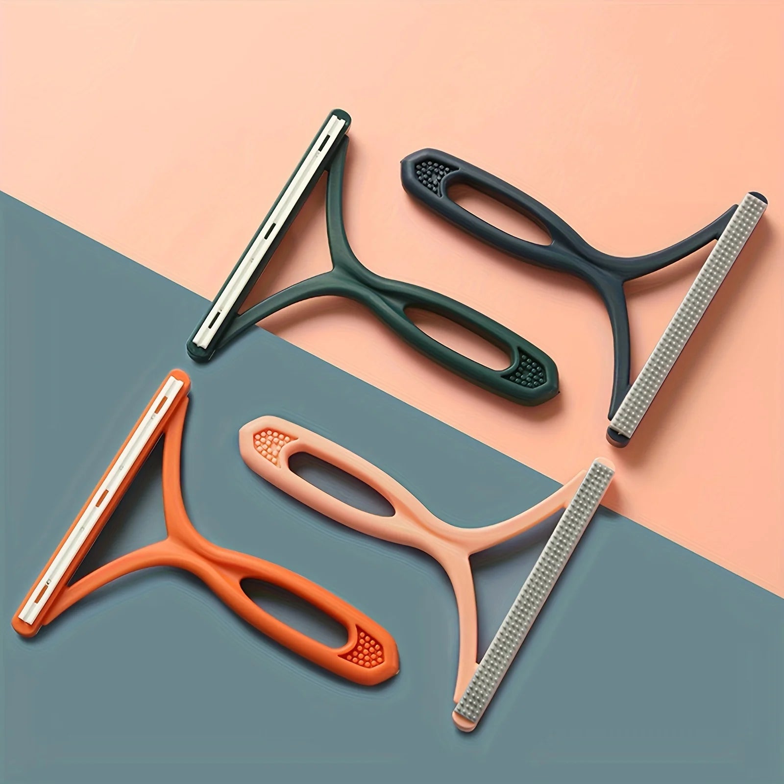 Dual-Sided Reusable Plastic Pet Hair Remover Manual Lint Scraper Tool for Sofa Garments Carpet Portable Pet Hair Eliminator
