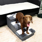 Luxury Chessboard Handcrafted 3 Steps Dog Stairs With Storage Napsteps Foldable Dog Bed Space Convenient Safe Pet Stairs for Dog