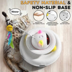 4 in 1 Interactive Cat Toys with USB Rechargeable Smart Cat Teaser Stick Feather Wand for Indoor Cat Toys Ball Pet Accessories