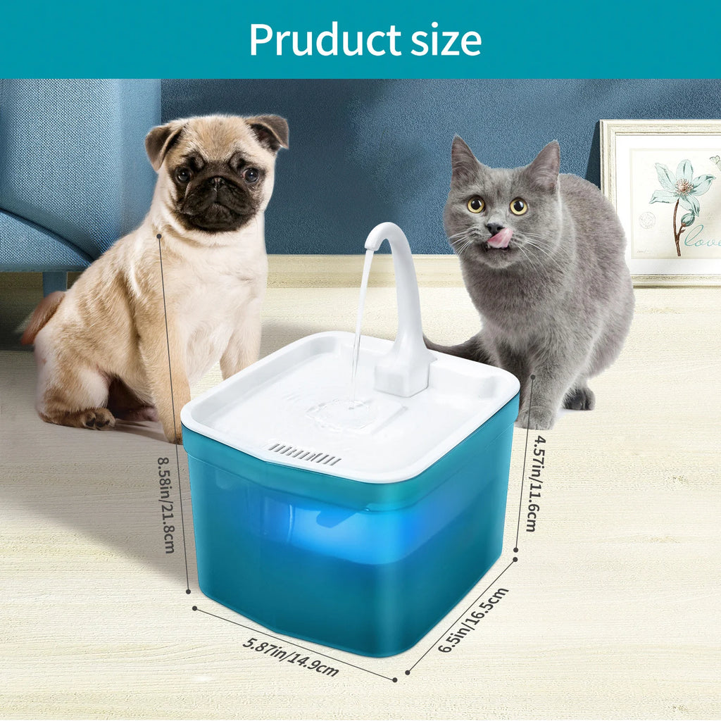 2023 New Smart Cat Water Fountain Automatic LED Light Cat Fountain Bowl Drinking Pet Water Dispenser Pet Supplies