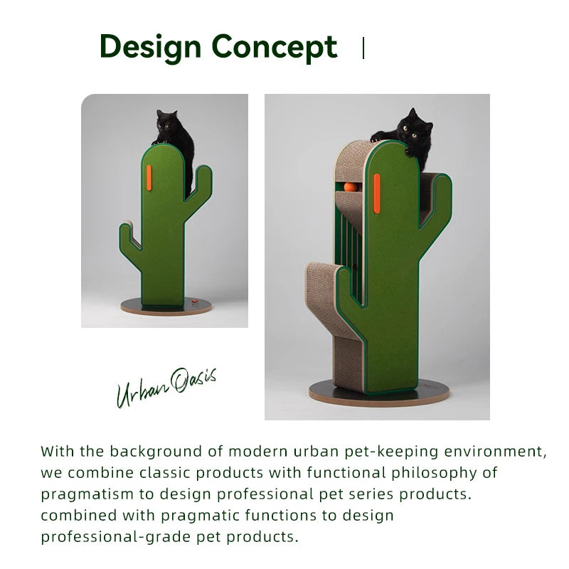 Petree Cactus Cat Scratching Post Indoor Cat Scratcher Post with Sisal Rope Post Sisal Cat Scratcher Cute for Kitten Pet Product