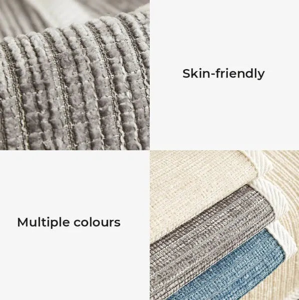 Anti-scratch Cat Sofa Cover Simple Striped Chenille Furniture Protector Couch Cover Machine Washable Cat Bed Mat Cat Products