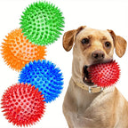 Large Spiky Dog Balls Dog Chew Toys for Aggressive Chewers Teething Puppies and Clean Teeth Interactive Squeaky Toy for Training