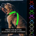 8 Colors LED Pet Vest Rechargeable - Keep Your Dog Safe and Visible at Night with Flashing Lights Suitable for Medium Large Dogs