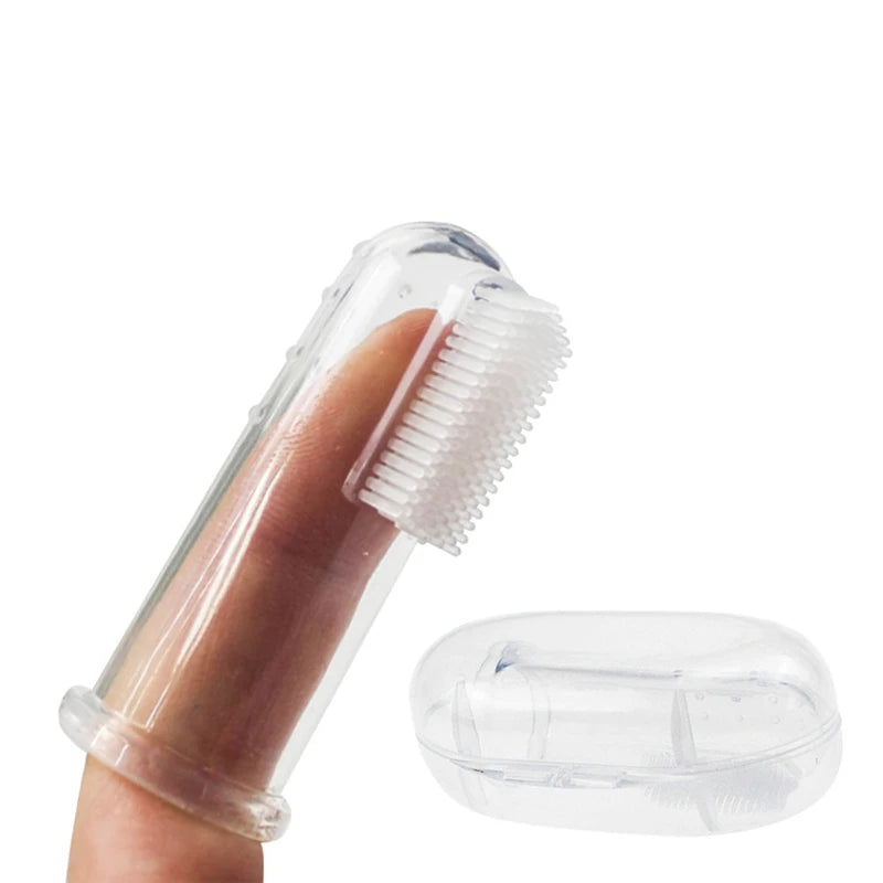 Silicone Pet Finger Brush Soft Dog Toothbrush Teeth Cleaning Tool Bad Breath Tartar Non-toxic Designer Dog Cleaning Pet Supplies
