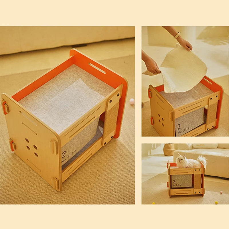 Petree New Double Layer Cat Beds & Toys Corrugated Paper Cat Tree Home Furniture & Pets Climbing Frame