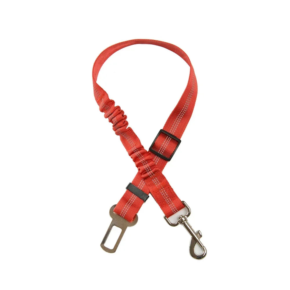 Adjustable Reflective Nylon Dog Car Seat Belt Durable Elastic Puppy Travel Safety Rope for Small Large Dog Belts Custom OEM ODM