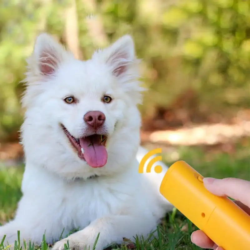 Ultrasonic Dog Repeller and Trainer Device with LED Light 3 in 1 Anti Barking Stop Bark Handheld Dog Training Device No Battery