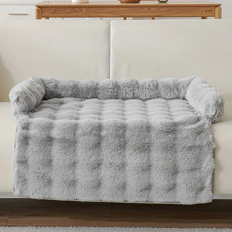 Custom Winter Comfortable Pet Dog Bubble Imitation Rabbit Fur Pet Bed Thickened Warm Anti-Slip Soft Pet Pad Cat Bed Dog Bed